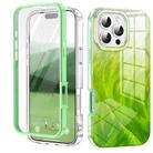 For iPhone 16 Pro Max IMD Gradient Feather PC Hybrid TPU Phone Case(Green) - 1