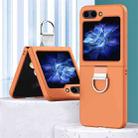 For Samsung Galaxy Z Flip6 Skin Feel PC Phone Case with Ring(Orange) - 1