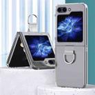 For Samsung Galaxy Z Flip6 Skin Feel PC Phone Case with Ring(Transparent) - 1