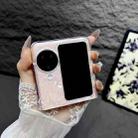 For OPPO Find N3 Flip Pearlescent Shell Texture Phone Case(Pink Green) - 3