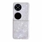 For Huawei Pocket 2 Pearlescent Shell Texture Phone Case(White) - 1