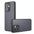 For OPPO Reno13 F 5G Armor Precise Hole PC Hybrid TPU Phone Case(Frosted Black) - 1
