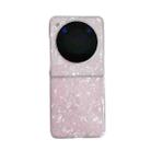 For ZTE nubia Flip Pearlescent Shell Texture Phone Case(Pink) - 1