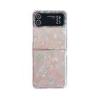 For Samsung Galaxy Z Flip3 / Flip4 Pearlescent Shell Texture Phone Case(Pink Green) - 1