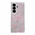 For Samsung Galaxy Z Fold7 5G Pearlescent Shell Texture Phone Case(Pink Green) - 1