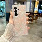 For Samsung Galaxy Z Fold7 5G Pearlescent Shell Texture Phone Case(Pink Green) - 2