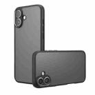 For iPhone 16 Armor Precise Hole PC Hybrid TPU Phone Case(Frosted Black) - 1