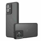 For Motorola Moto G55 Armor Precise Hole PC Hybrid TPU Phone Case(Frosted Black) - 1