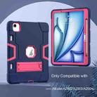 For iPad Air 11 2024 Contrast Color Silicone Acrylic PC Tablet Case with Holder(Navy Blue Rose Red) - 2