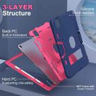 For iPad Air 11 2024 Contrast Color Silicone Acrylic PC Tablet Case with Holder(Navy Blue Rose Red) - 3