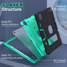 For iPad Air 11 2024 Contrast Color Silicone Acrylic PC Tablet Case with Holder(Black Mint Green) - 3