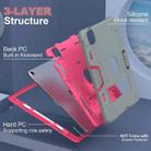 For iPad Air 11 2024 Contrast Color Silicone Acrylic PC Tablet Case with Holder(Grey Rose Red) - 3