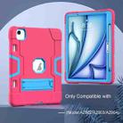 For iPad Air 11 2025 / 2024 Contrast Color Silicone Acrylic PC Tablet Case with Holder(Rose Red Blue) - 2