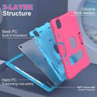 For iPad Air 11 2025 / 2024 Contrast Color Silicone Acrylic PC Tablet Case with Holder(Rose Red Blue) - 3