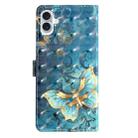 For iPhone 16 3D Pattern Leather Phone Case(3D Butterfly) - 3