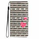 For iPhone 16 3D Pattern Leather Phone Case(Striped Heart) - 2