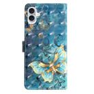 For iPhone 16 Plus 3D Pattern Leather Phone Case(3D Butterfly) - 3