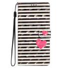 For iPhone 16 Plus 3D Pattern Leather Phone Case(Striped Heart) - 2