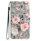 For iPhone 16 Plus 3D Pattern Leather Phone Case(Gray Base Flower) - 2