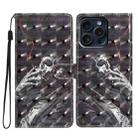 For iPhone 16 Pro 3D Pattern Leather Phone Case(Skull) - 1