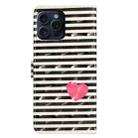 For iPhone 16 Pro Max 3D Pattern Leather Phone Case(Striped Heart) - 3