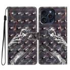 For iPhone 16 Pro Max 3D Pattern Leather Phone Case(Skull) - 1