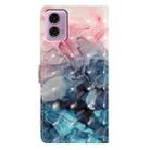 For Motorola Moto G24 3D Pattern Leather Phone Case(3D Pink Blue Marble) - 3