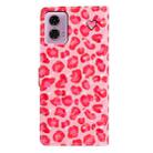 For Motorola Moto G24 3D Pattern Leather Phone Case(Pink Leopard Print) - 3