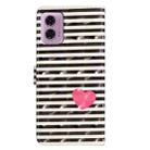 For Motorola Moto G24 3D Pattern Leather Phone Case(Striped Heart) - 3