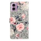 For Motorola Moto G24 3D Pattern Leather Phone Case(Gray Base Flower) - 3