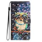 For Motorola Moto G34 3D Pattern Leather Phone Case(Big-eyed owl) - 2
