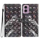 For Motorola Moto G34 3D Pattern Leather Phone Case(Skull) - 1