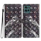 For Motorola Edge 50 3D Pattern Leather Phone Case(Skull) - 1