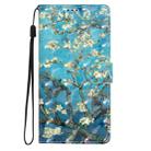 For Motorola Edge 50 3D Pattern Leather Phone Case(Blue Base Apricot Flower) - 2