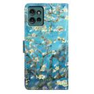 For Motorola Edge 50 3D Pattern Leather Phone Case(Blue Base Apricot Flower) - 3