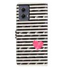 For Motorola Edge 2024 3D Pattern Leather Phone Case(Striped Heart) - 3