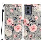 For Motorola Edge 2024 3D Pattern Leather Phone Case(Gray Base Flower) - 1