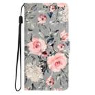 For Motorola Edge 2024 3D Pattern Leather Phone Case(Gray Base Flower) - 2