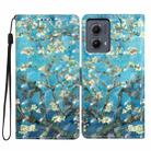 For Motorola Edge 2024 3D Pattern Leather Phone Case(Blue Base Apricot Flower) - 1