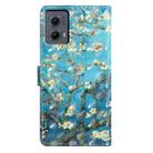 For Motorola Edge 2024 3D Pattern Leather Phone Case(Blue Base Apricot Flower) - 3