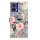 For Motorola Moto G85 3D Pattern Leather Phone Case(Gray Base Flower) - 3