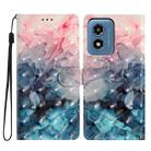 For Motorola Moto G Play 2024 3D Pattern Leather Phone Case(3D Pink Blue Marble) - 1