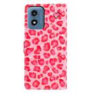 For Motorola Moto G Play 2024 3D Pattern Leather Phone Case(Pink Leopard Print) - 3