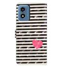 For Motorola Moto G Play 2024 3D Pattern Leather Phone Case(Striped Heart) - 3