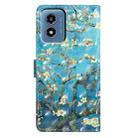 For Motorola Moto G Play 2024 3D Pattern Leather Phone Case(Blue Base Apricot Flower) - 3