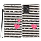 For Motorola Moto G Power 5G 3D Pattern Leather Phone Case(Striped Heart) - 1