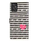 For Motorola Moto G Power 5G 3D Pattern Leather Phone Case(Striped Heart) - 3