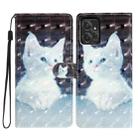 For Motorola Moto G Power 5G 3D Pattern Leather Phone Case(White Cat) - 1