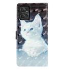 For Motorola Moto G Power 5G 3D Pattern Leather Phone Case(White Cat) - 3