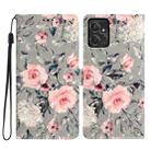 For Motorola Moto G Power 5G 3D Pattern Leather Phone Case(Gray Base Flower) - 1